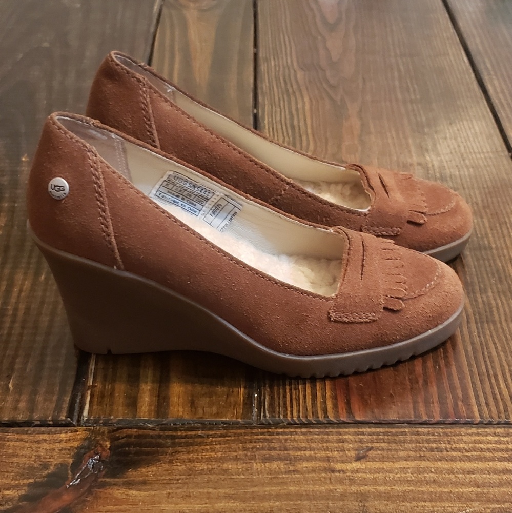 Ugg Women's wedges shoes brown size 5 - Picture 6 of 6